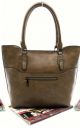 Torebka damska 3395 shopper ciemny beż